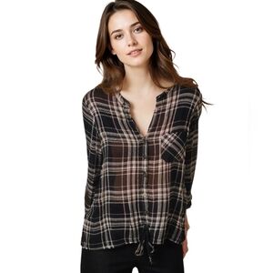 JESSICA 12P Plaid Blouse Button-up Petite Medium